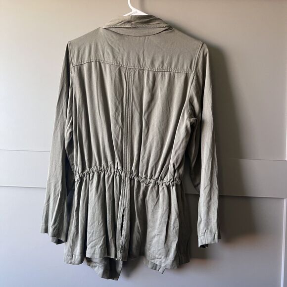 Soft Surroundings Jacket Womens Medium Drawstring Open Front Pockets Lagenlook - Picture 2 of 12